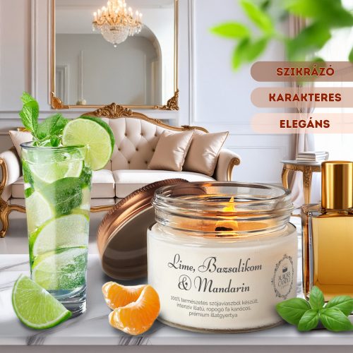 Lime, Bazsalikom & Mandarin - Vintage illatgyertya